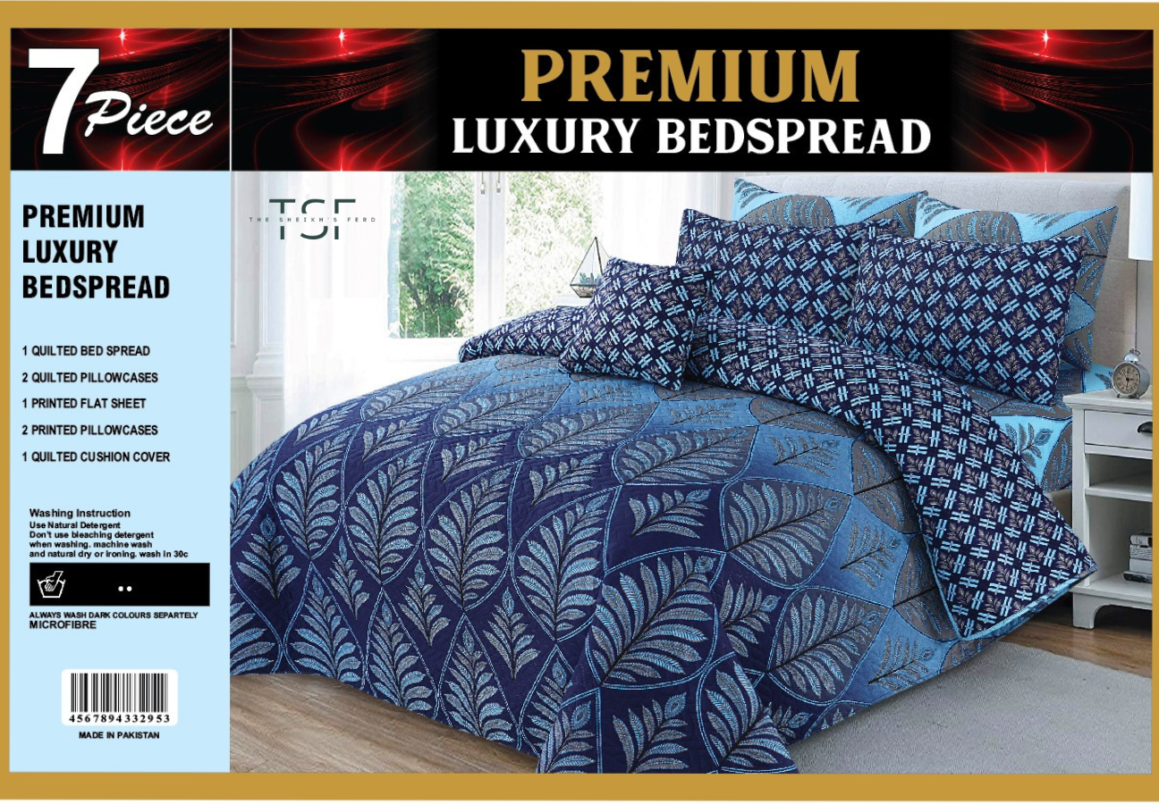 7 Pcs Premium Luxury Bed Spread Comforter - [TSF-K85]