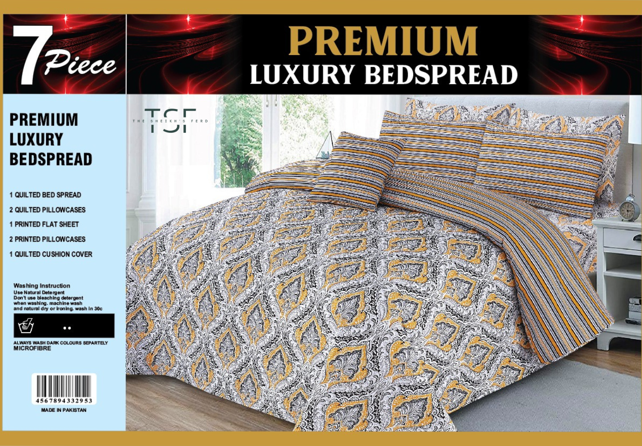7 Pcs Premium Luxury Bed Spread Comforter - [TSF-K86]