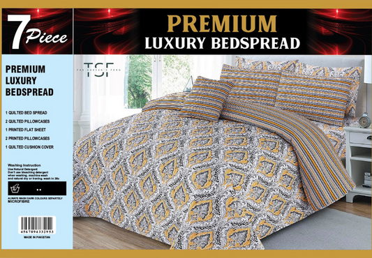 7 Pcs Premium Luxury Bed Spread Comforter - [TSF-K86]