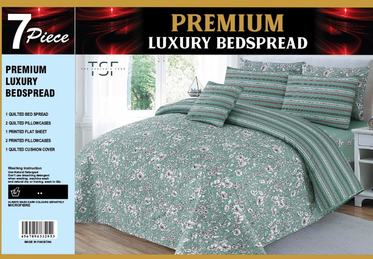 7 Pcs Premium Luxury Bed Spread Comforter - [TSF-K87]