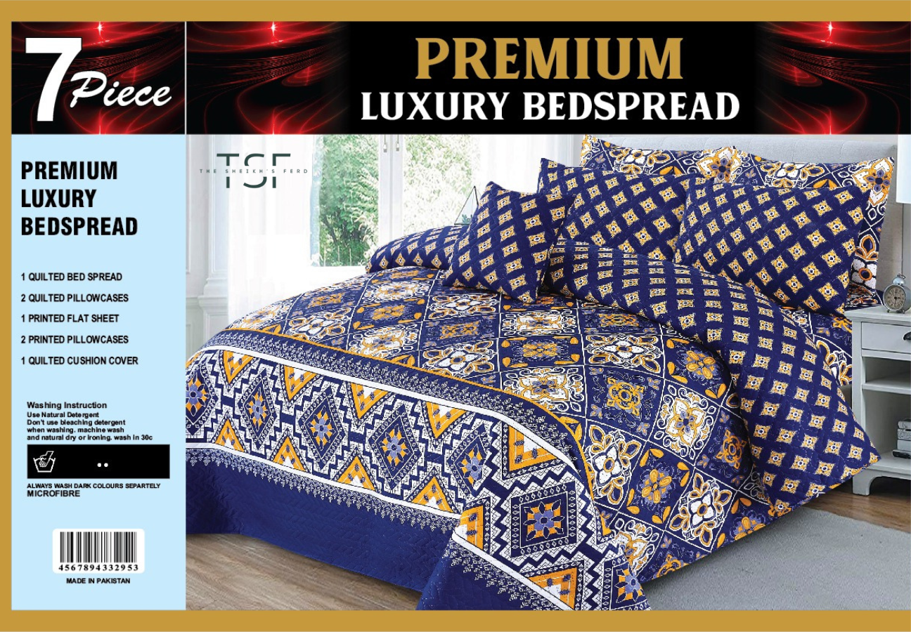 7 Pcs Premium Luxury Bed Spread Comforter - [TSF-K89]