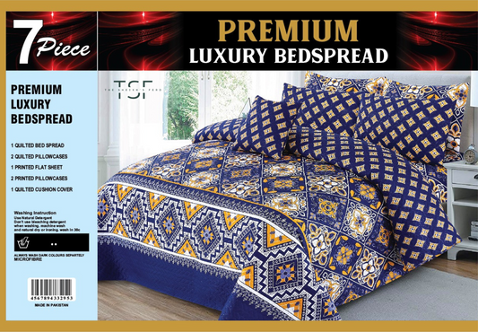 7 Pcs Premium Luxury Bed Spread Comforter - [TSF-K89]
