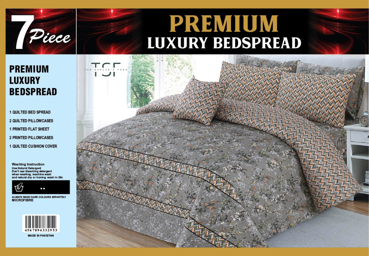 7 Pcs Premium Luxury Bed Spread Comforter - [TSF-K90]