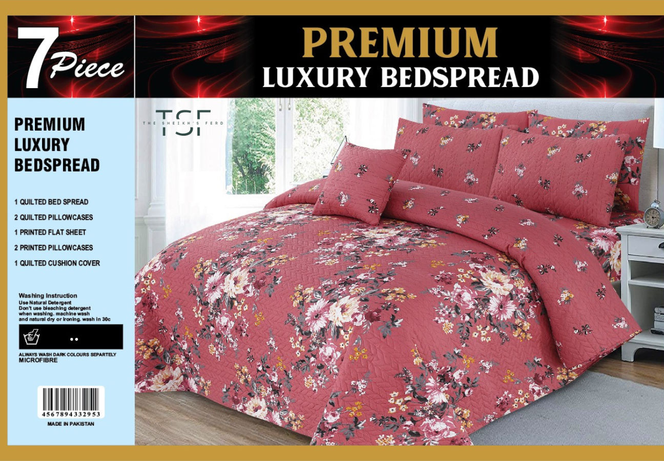 7 Pcs Premium Luxury Bed Spread Comforter - [TSF-K92]