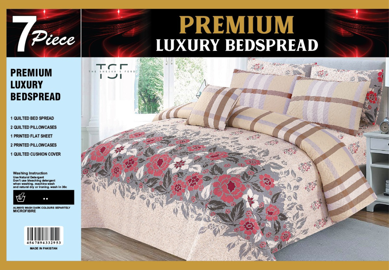 7 Pcs Premium Luxury Bed Spread Comforter - [TSF-K93]
