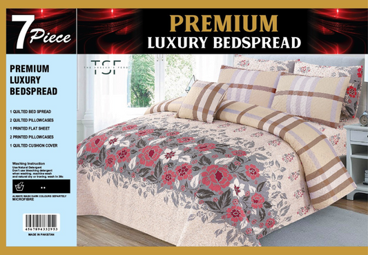 7 Pcs Premium Luxury Bed Spread Comforter - [TSF-K93]