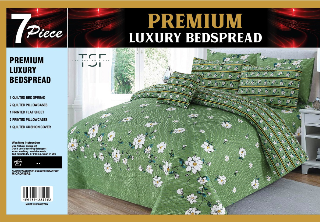 7 Pcs Premium Luxury Bed Spread Comforter - [TSF-K94]