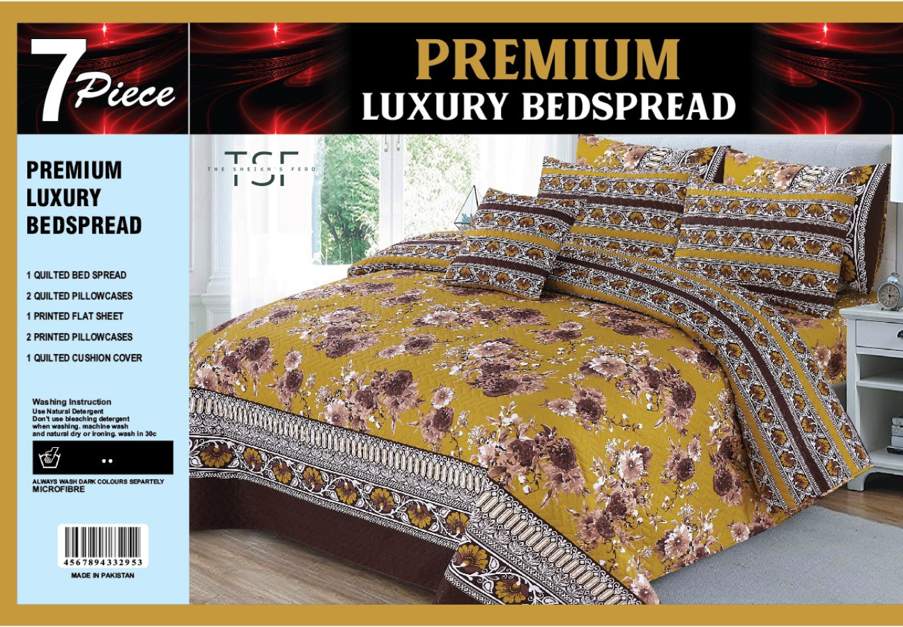 7 Pcs Premium Luxury Bed Spread Comforter - [TSF-K95]