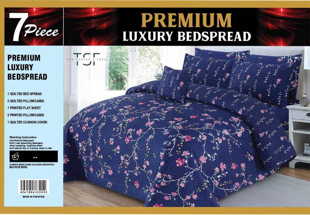 7 Pcs Premium Luxury Bed Spread Comforter - [TSF-K96]