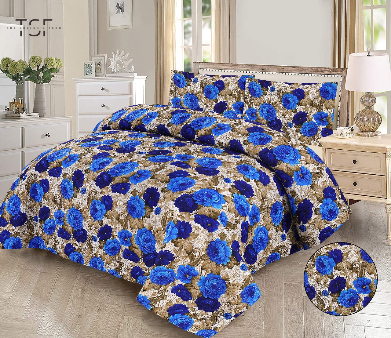Luxury Bed Sheet Double Bed-Design[TSF-125]