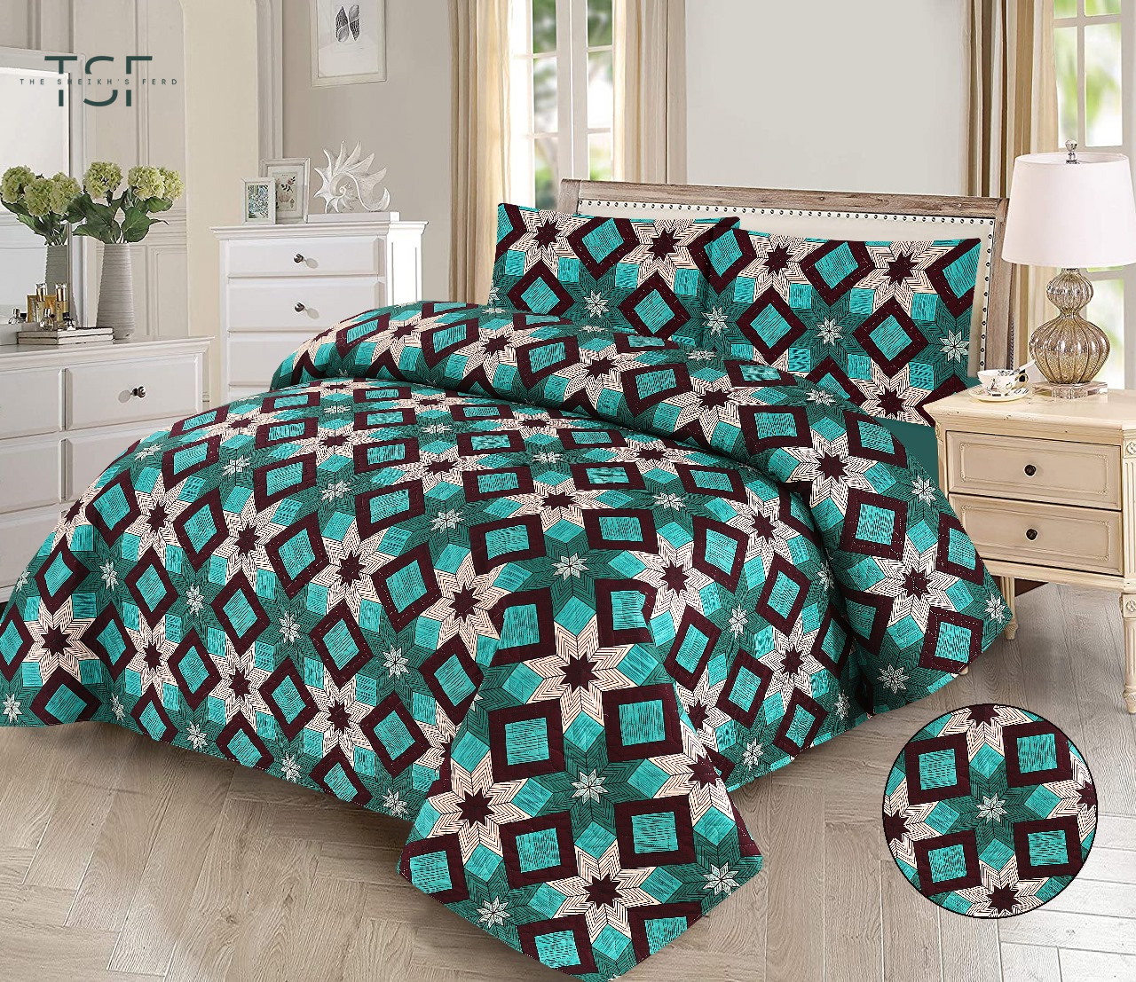 Luxury Bed Sheet Double Bed-Design[TSF-126]