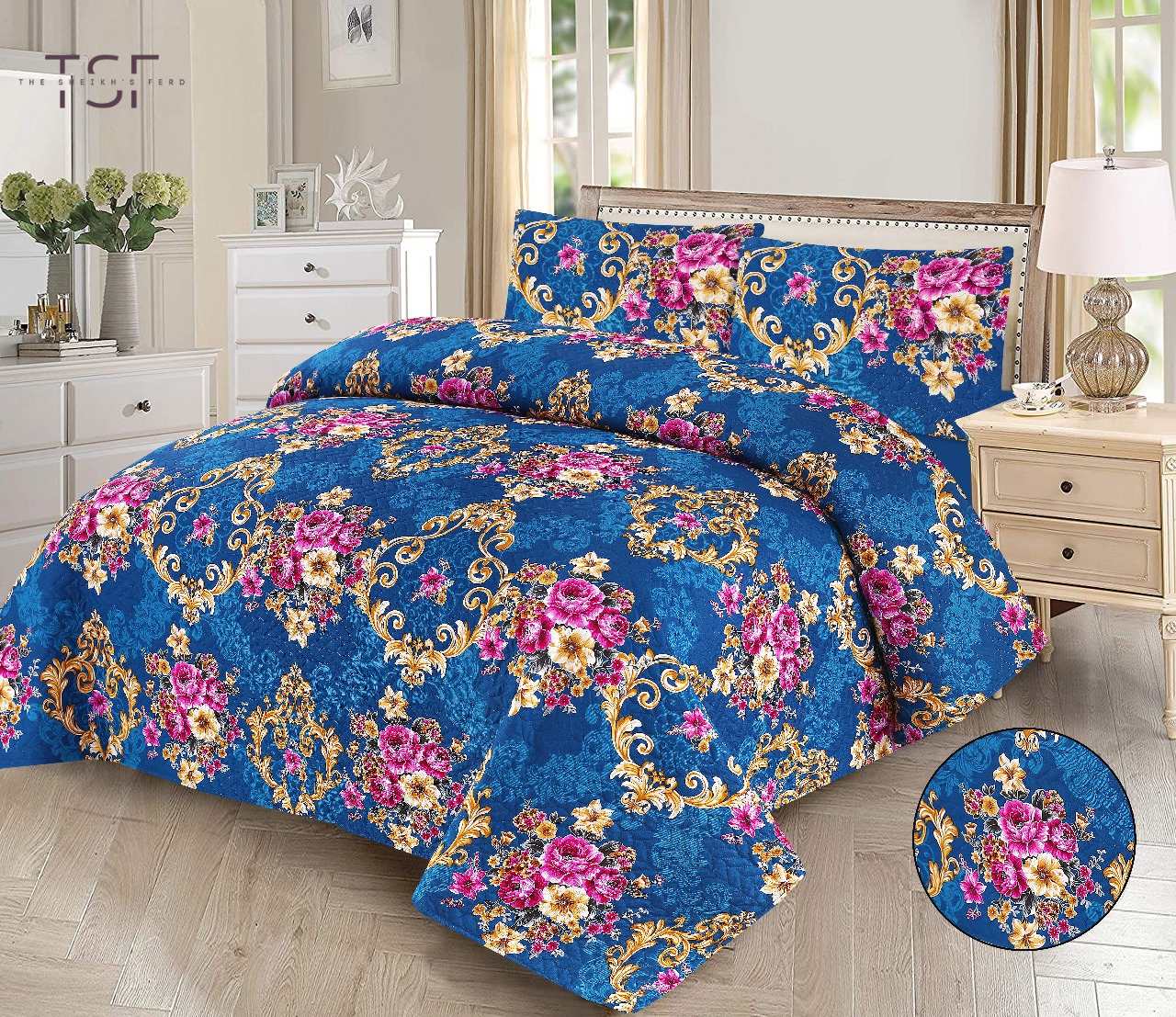 Luxury Bed Sheet Double Bed-Design[TSF-127]