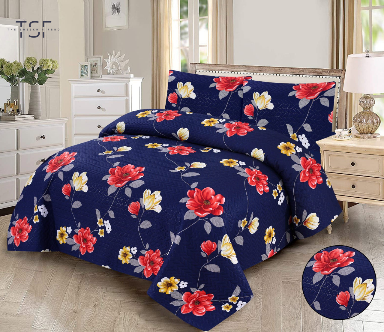 Luxury Bed Sheet Double Bed-Design[TSF-138]