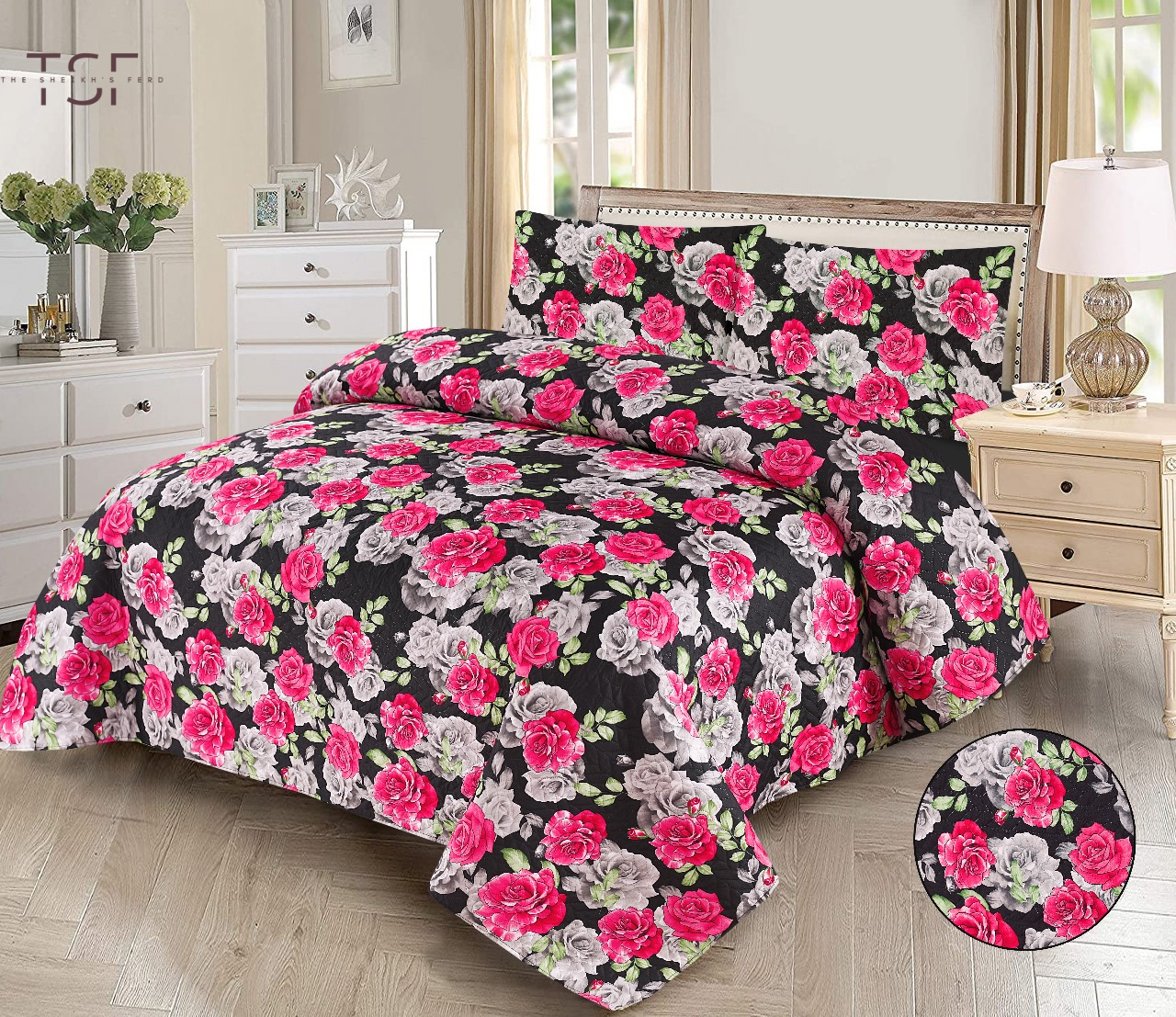 Luxury Bed Sheet Double Bed-Design[TSF-139]