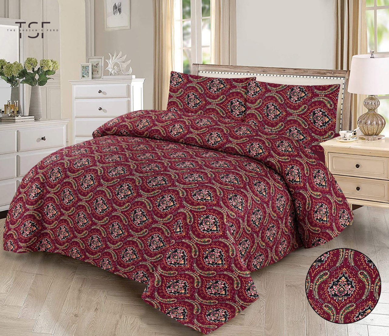 Luxury Bed Sheet Double Bed-Design[TSF-142]