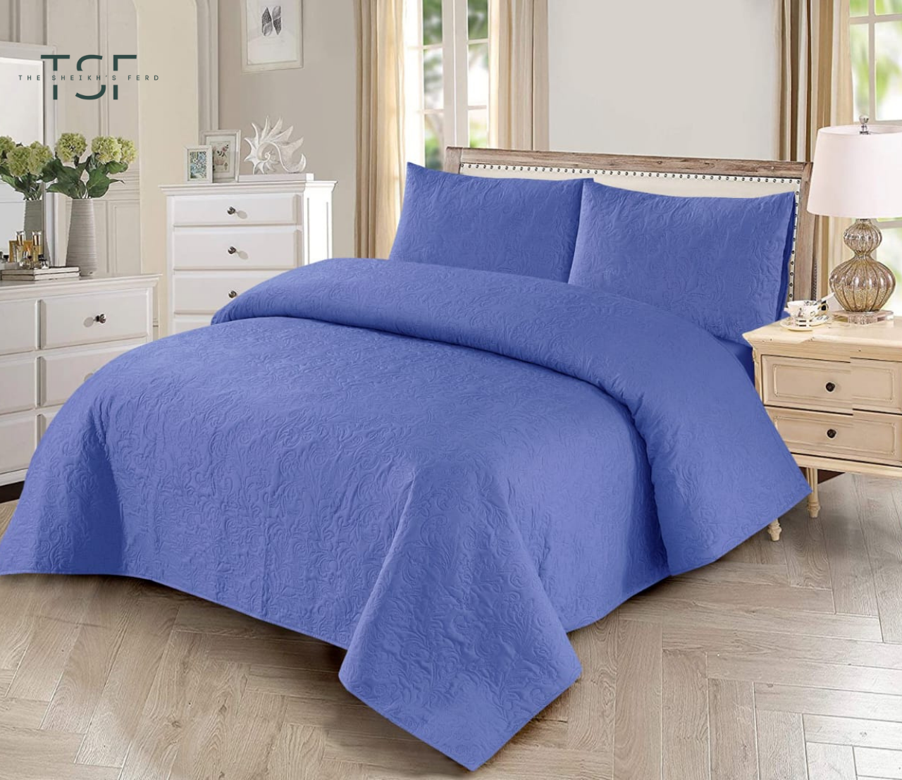 Luxury Bed Sheet Double-Simple Prints [TSF-A15]