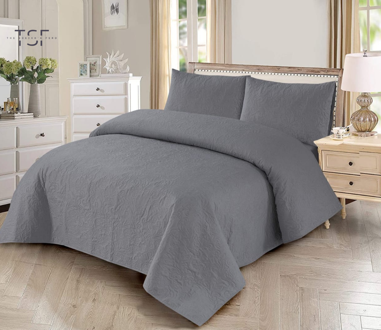 Luxury Bed Sheet Double-Simple Prints [TSF-A21]