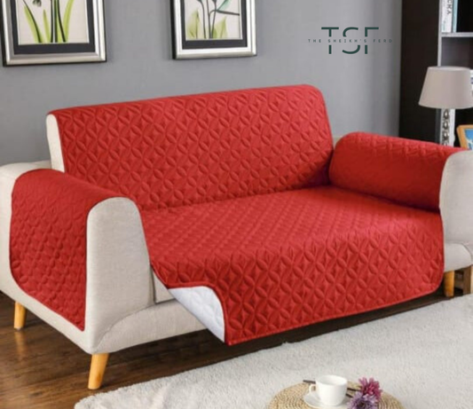 Micro Fiber Quilted Sofa Cover -Red [TSF-C10]