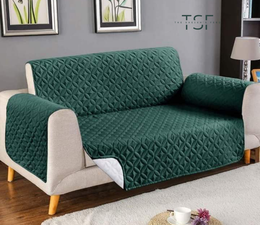 Micro Fiber Quilted Sofa Cover -Green [TSF-C2]